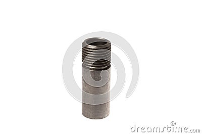 Stainless steel short pipe with 1/2 Stock Photo