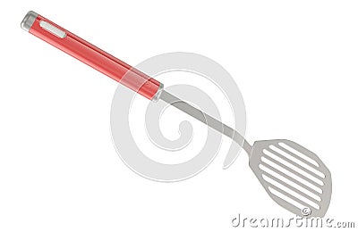 Stainless steel slotted turner. 3D rendering Stock Photo