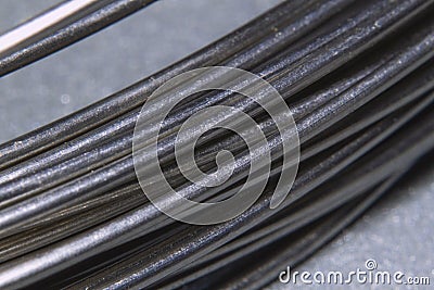 Stainless steel wires in a close-up picture Stock Photo