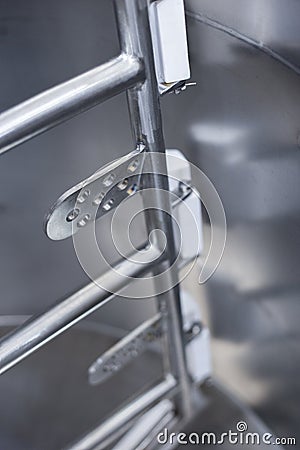 Stainless tank with stirrer for food production Stock Photo