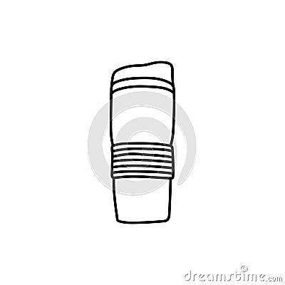 Stainless thermos bottle line modern logo Vector Illustration