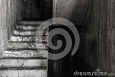 Stair in abandoned building ghost living place Stock Photo