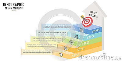 Stair or ladder isometric infographic for business presentation Vector Illustration