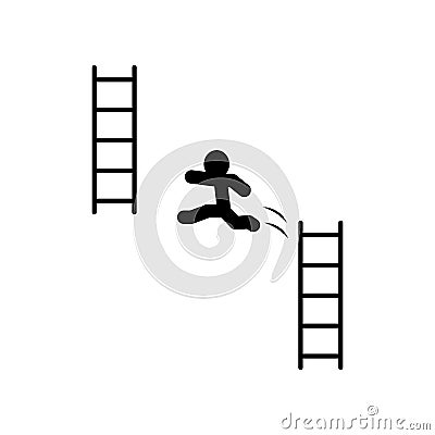 Stair, success, target, jump icon. Can be used for web, logo, mobile app, UI, UX Vector Illustration