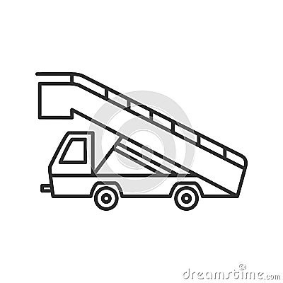 Stair truck linear icon Vector Illustration