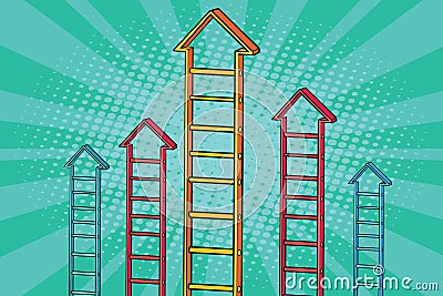 Staircase arrow graph growth Vector Illustration