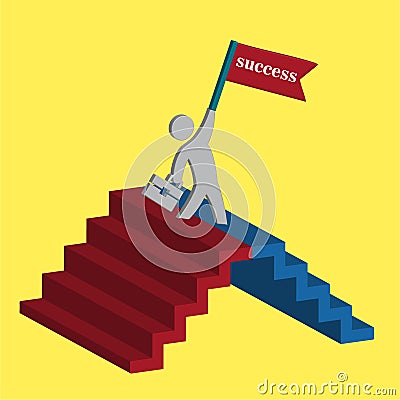 Staircase, business ladder, levels of success winning concept. Staircase to success, illustration of level stair to success Vector Illustration