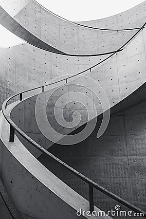 Staircase curve Architecture details Cement stair Stock Photo