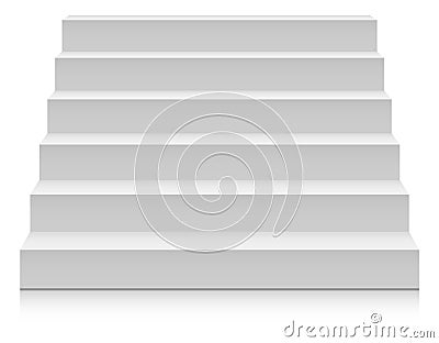 Staircase front. Blank realistic mockup of up stairs Vector Illustration