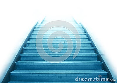 Staircase going up to the white light Stock Photo