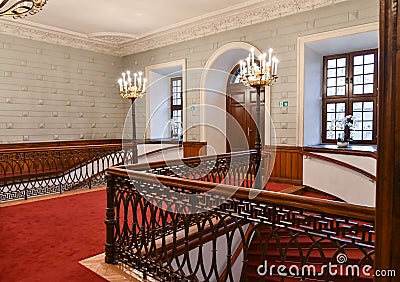 Staircase in hall Stock Photo