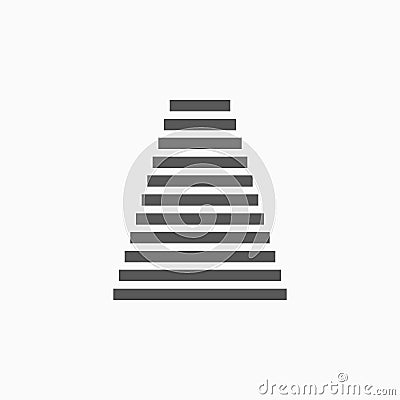 Staircase icon, stair, stairway, jack ladder, stave, landing Vector Illustration