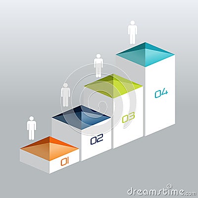 Staircase Infographic vector 3D chart, graph, digital diagram, workflow, number step by step option. Vector Illustration