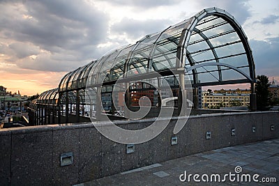 A staircase leading to the Central House of Music at sunset. Editorial Stock Photo