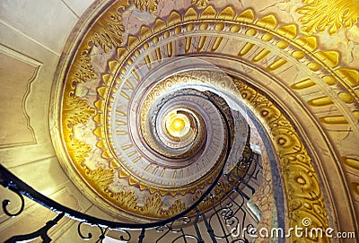 Staircase between the library and church in Melk Abbey Stock Photo