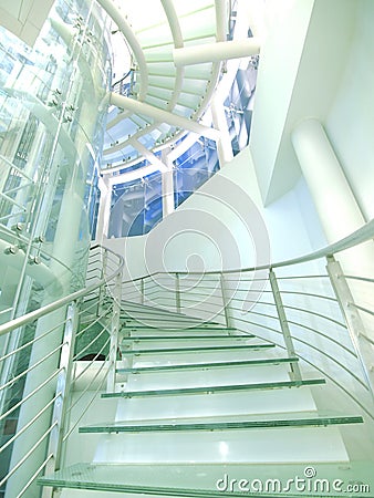Staircase made by glass Stock Photo