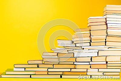 A staircase made from romantic books Stock Photo