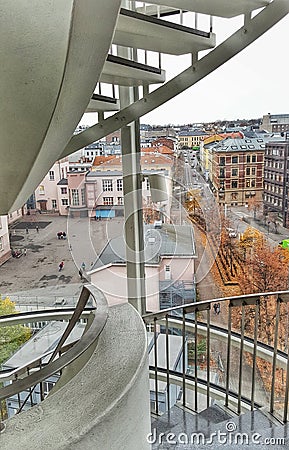 Staircase with a magnificent view in Oslo Editorial Stock Photo