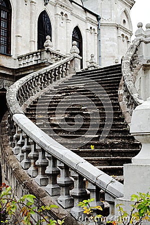 Staircase of an old gothic church Stock Photo