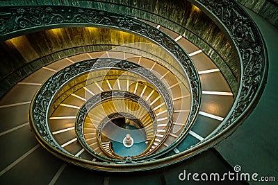 Staircase in Vatican Museums, Vatican, Rome, Italy Editorial Stock Photo