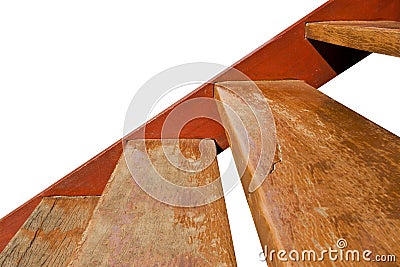 Staircase with wooden steps Stock Photo