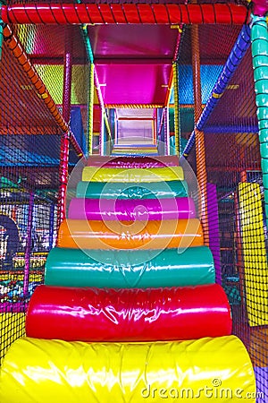 Staircases of the Indoor playground arena Stock Photo