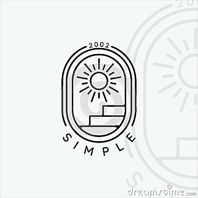 stairs abstract logo line art vector illustration template icon graphic design Vector Illustration