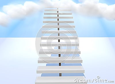 Stairs sky up beyond death god holy gate 3d illustration Cartoon Illustration