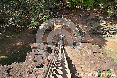 Stairs Angkor Wat Cambodia ruin historic khmer temple Editorial Stock Photo