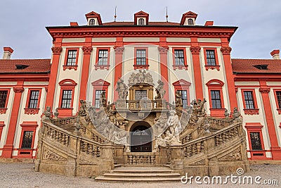 Baroque chateau Troja Stock Photo