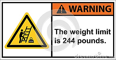 The stairs can support a weight limit 244 pounds.,Warning Sign Vector Illustration