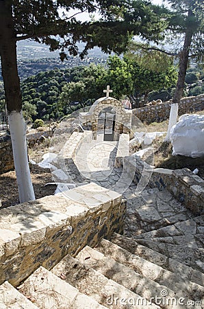 Stairs church with beautiful views Stock Photo