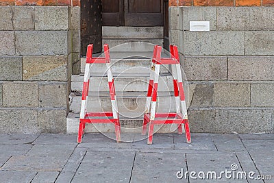 Stairs Construction Barrier Stock Photo