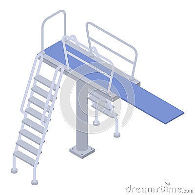 Stairs diving pool icon, isometric style Vector Illustration