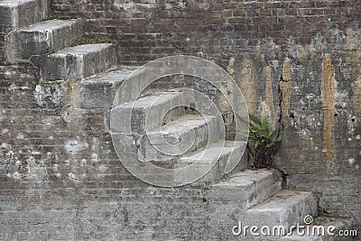 The stairs of a dry dock at the harbour Stock Photo