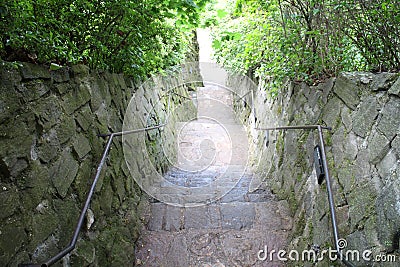 Stairs from Esztergom basilica to city centre, Esztergom Editorial Stock Photo