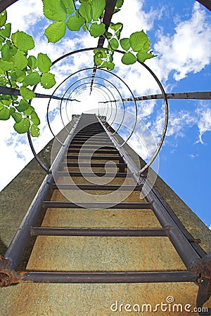 Stairs going up to sky Stock Photo