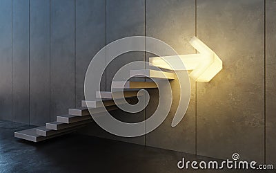 Stairs going upward, 3d rendering Stock Photo