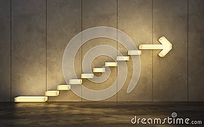 Stairs going upward, 3d render Stock Photo