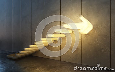 Stairs going upward, 3d render Stock Photo