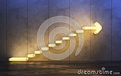 Stairs going upward, 3d rendering Stock Photo