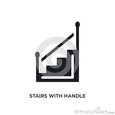 stairs with handle isolated icon. simple element illustration from construction concept icons. stairs with handle editable logo Vector Illustration