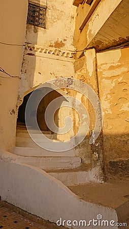 Stairs in Moulay Idriss, Morocco Stock Photo
