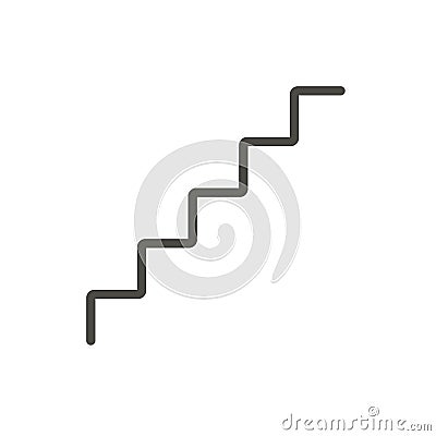 Stairs icon vector. Line upstairs symbol. Vector Illustration