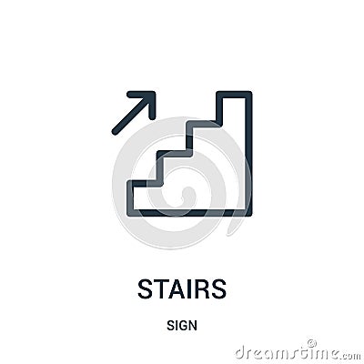 stairs icon vector from sign collection. Thin line stairs outline icon vector illustration Vector Illustration