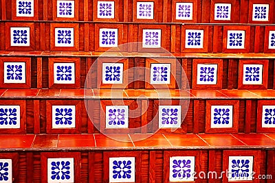 Stairs inside Ralli museum for classical art, Caesarea, Israel. Editorial Stock Photo