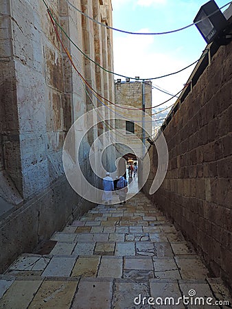 Stairs leading to the Cave of the Patriarchs, Jerusalem Editorial Stock Photo