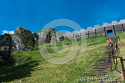 Stairs leading to old fortified settlement Editorial Stock Photo