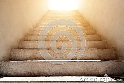 Stairs up and the sunlight Stock Photo