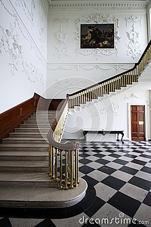 Stairs at main room in Russborough Stately House, Ireland Editorial Stock Photo